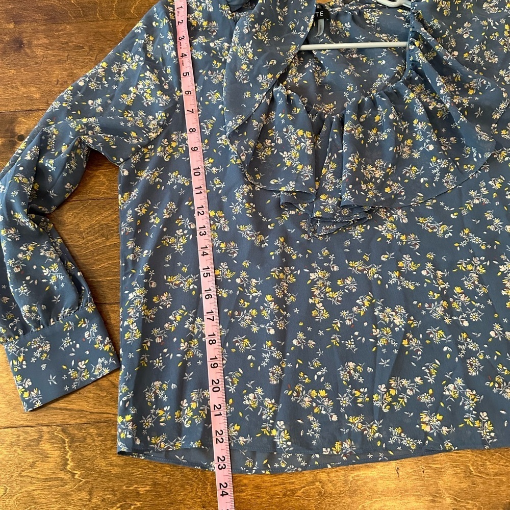 NWT 1. State•Nordstrom Floral Ruffle Collar Blouse Size Large - Picture 14 of 15